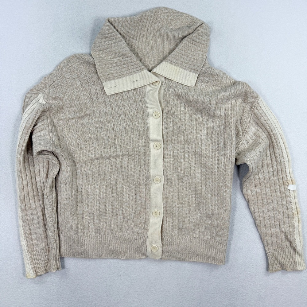Naadam Marled Cardigan Size M Womens Natural Wool CashmereRTR